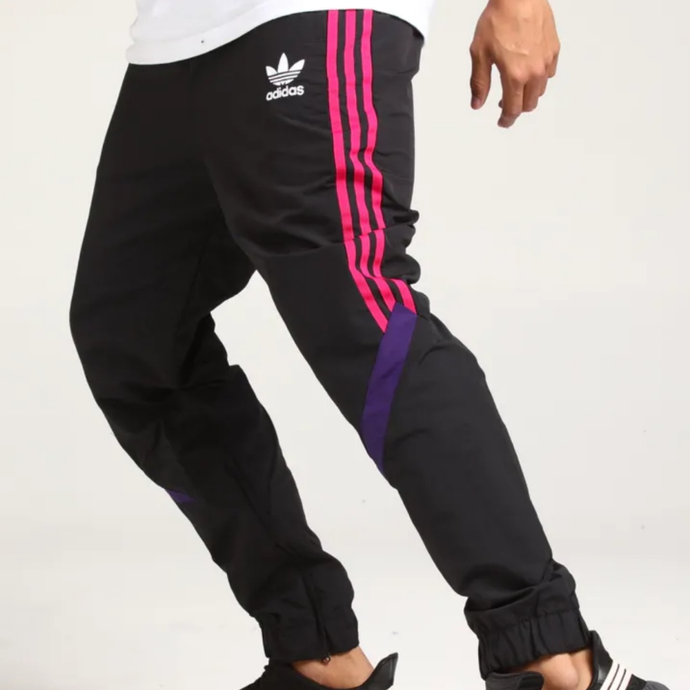 Adidas Supportive Track Pants Black Pink Purple